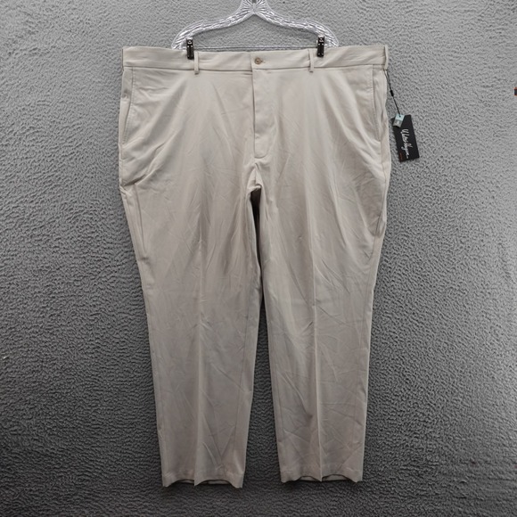 Walter Hagen Mens Big & Tall Moisture Wicking Stretch Golf Pants 52x30 Beige NWT - Picture 1 of 15